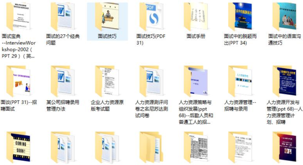 100份招聘面试文件